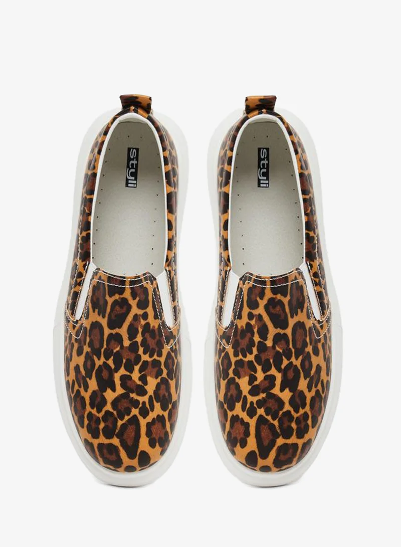 Styli Active  Animal Print Slip On Sneakers for Women | Best Price UAE